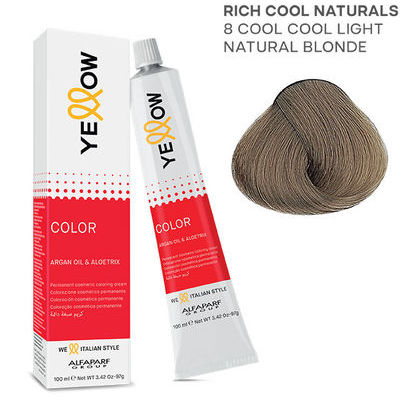 Yellow COLOR permanent hair color 100ml - Nr. 8 COOL